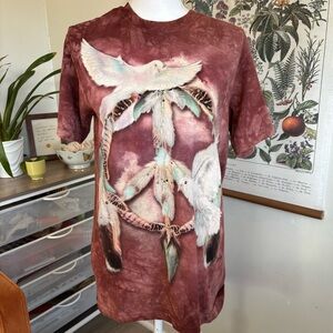 The Mountain Peace Sign Dove Graphic T-Shirt Small